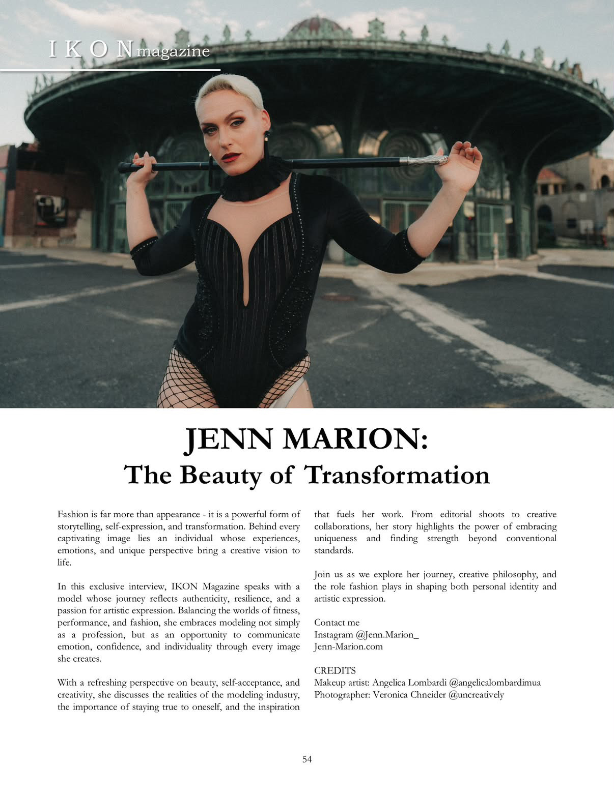 IKON Magazine page 54, feature opening