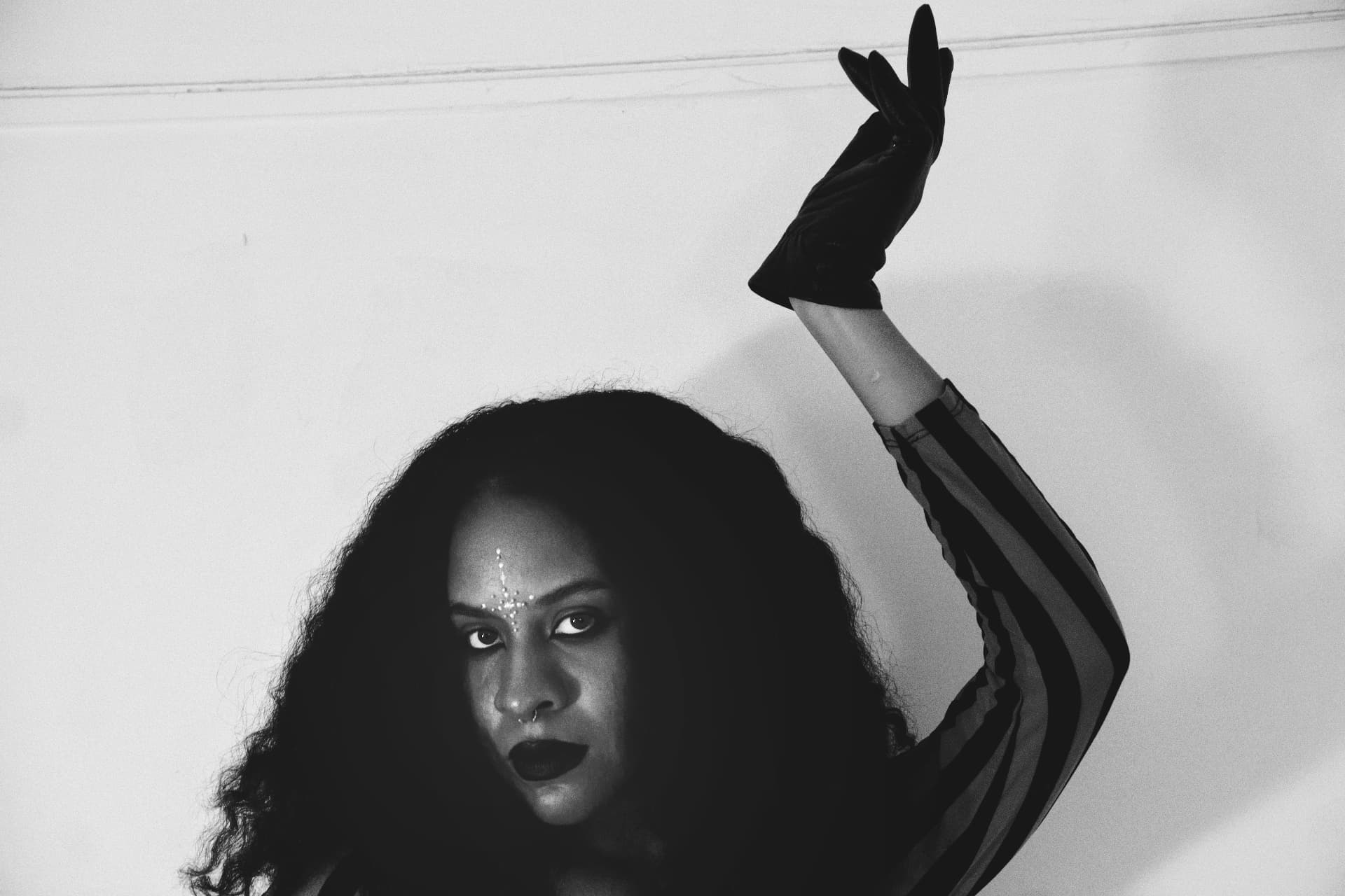 SHADOWS promo shoot: candlelit editorial with a red veil
